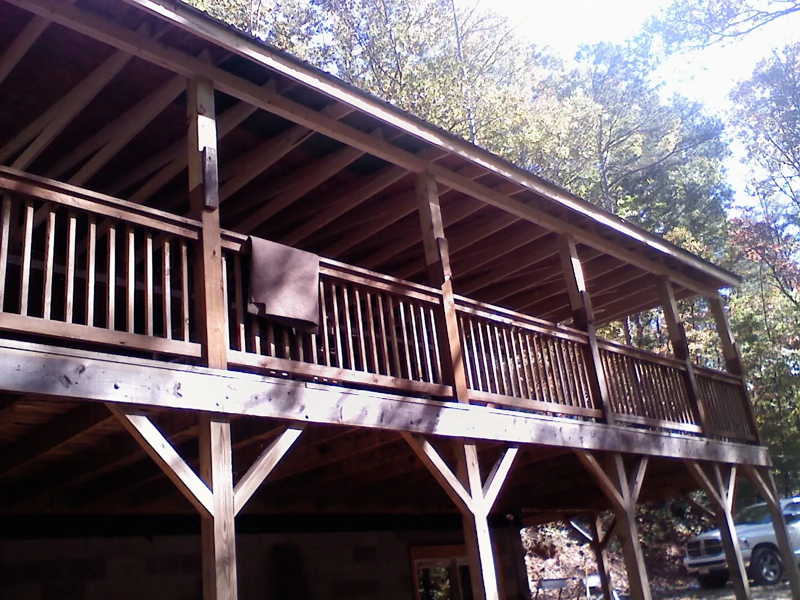 Timber framing under a new elevated porch and deck — Roof Leak Repair in Union Hall by Roofing Brothers
